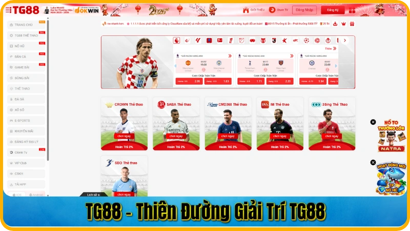 TG88 - giao diện nhà cái, casino, slot và các khu vực giải trí trực tuyến